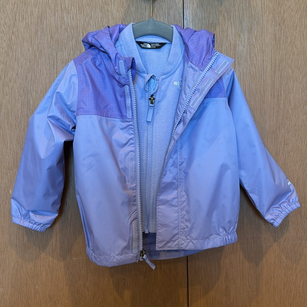 North Face Baby/Toddler Triclimate Rain and Fleece Jacket 18-24M Purple Lilac